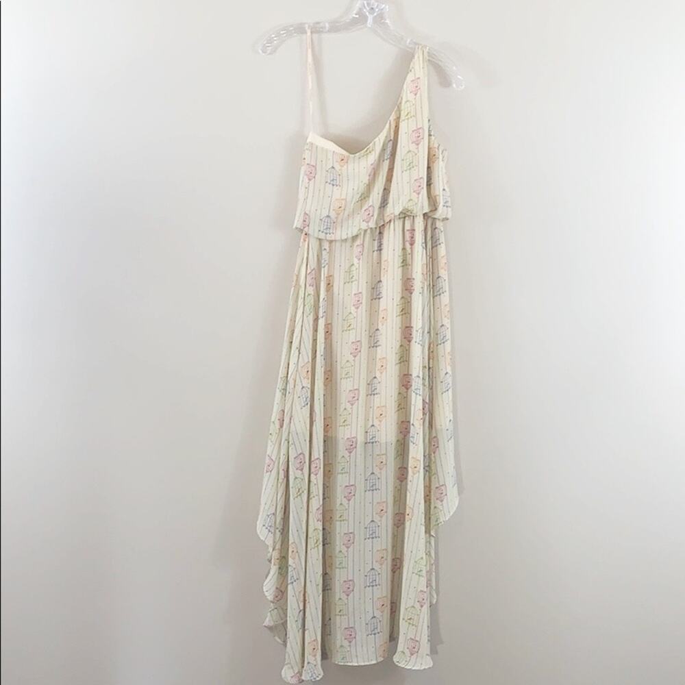 Judith March bird cage print one-shoulder dress